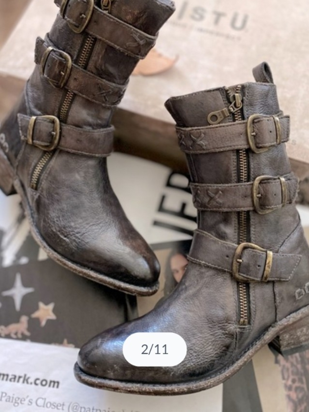 Bed Stu Blanchette Triple Buckle Moto Boots